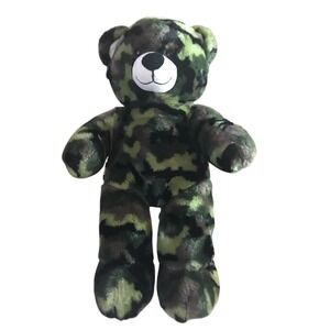 Build a Bear‎ BABW Camouflage Plush Teddy Bear Stuffed Animal Toy Green Brown